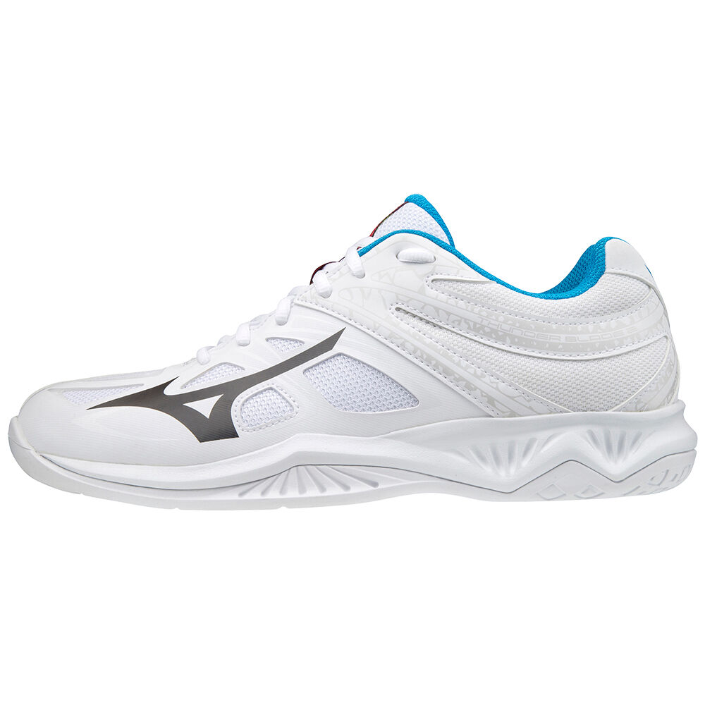 Sapatilhas Voleibol Mizuno Thunder Blade 2 - Homem - Branco/Pretas/Azuis - VRDBE9024